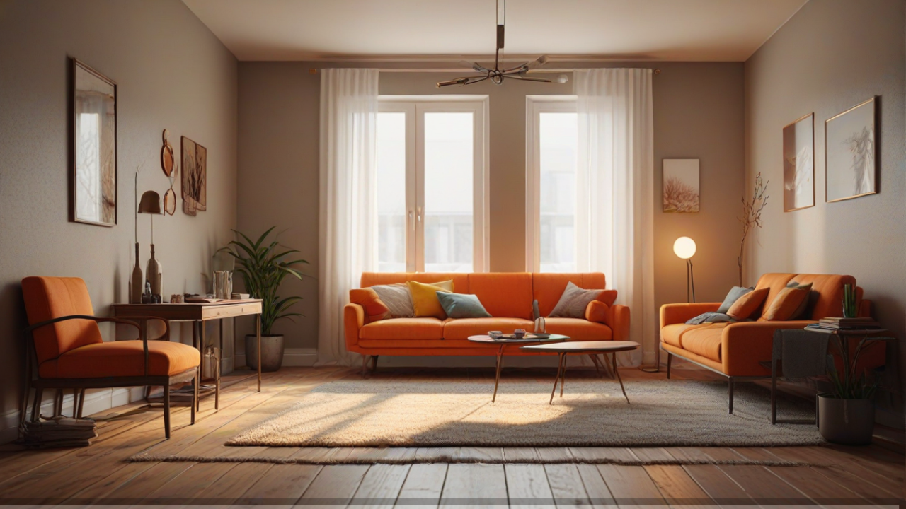orange living room