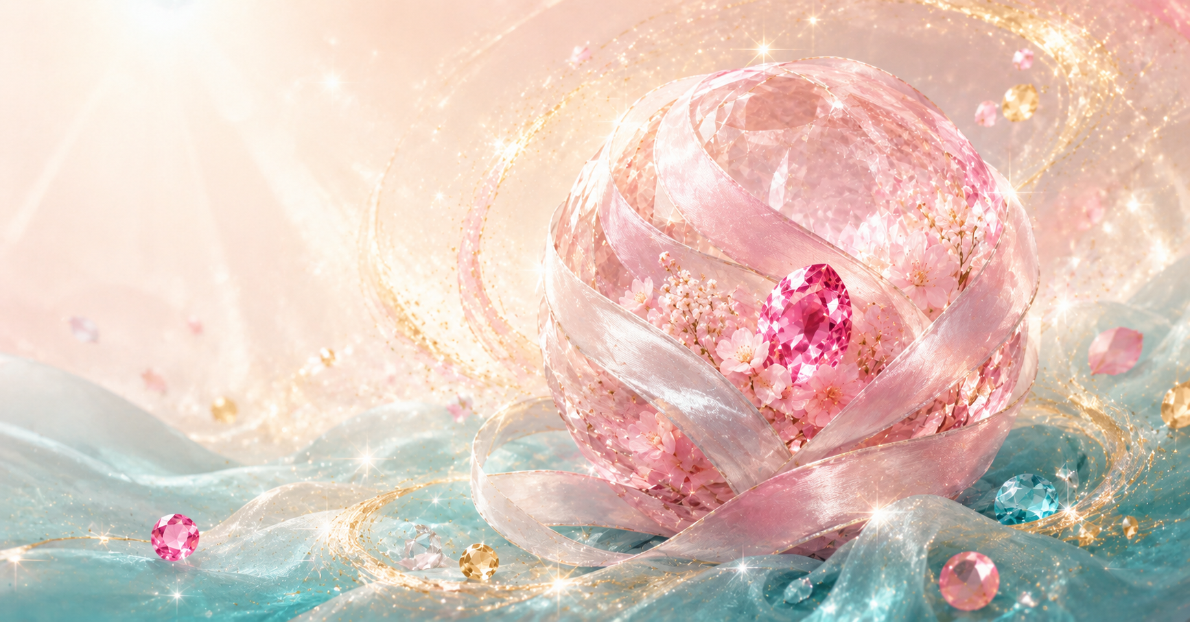 flower heart radiant sparkle