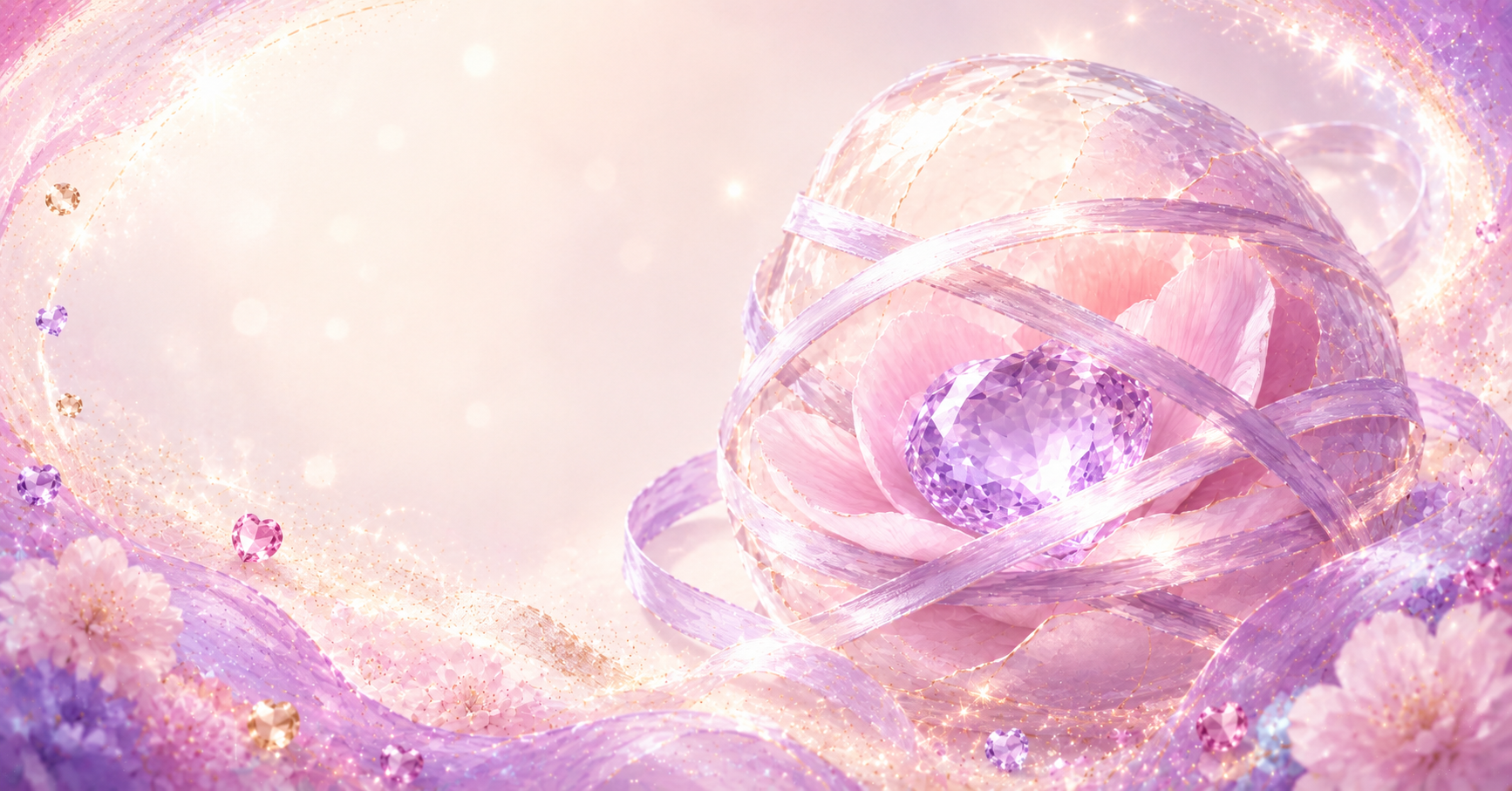 SPARKLE Friendship Glow Glistening crystal nest with floral accents